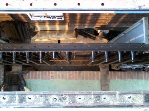 Looking down onto Boughton No.2 Locking Frame during the alignment works on 06th April 2014.