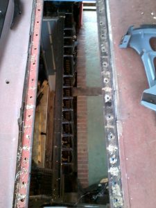 Boughton No.2 Locking Frame, looking from lever 1 position towards lever 15 position. 06th April 2014.
