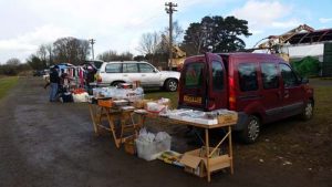 Traders at the February 2015 NLRPS Car Boot Sale held at Pitsford & Brampton Station