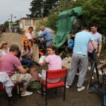 All Nationwide Building Society and volunteer working members working together to sort and restore track bolts.