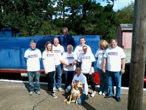 The Nationwide Building Society volunteers with N&LR volunteer working member / faciliator Grahame Every. Photo: David Millard