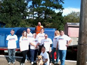 The Nationwide Building Society volunteers with N&LR volunteer working member / faciliator David Millard. Photo: Grahame Every