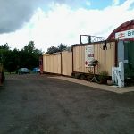 The newly painted containers as seen from the railway's entrance gate. Photo: David Millard