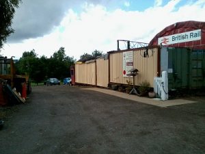 The newly painted containers as seen from the railway's entrance gate. Photo: David Millard