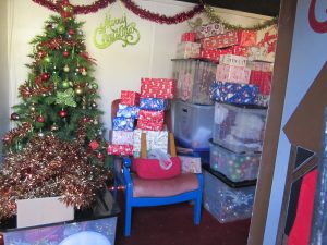 Santa has delivered some presents and decorations to his Grotto; ready for the boys and girls to visit in a few week's time. Photo: Grahame Every