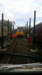 With all of the uprights installed on 11 Feb 2018, he view along the siding looks a touch different. Photo Credit: Graham Peacock