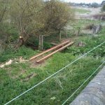 The girders for the temporary bridge are seen placed over the water on 14 April 2019 Photo Credit David Millard