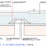 A cross section through Bridge 11 where exisiting drainage is located.