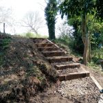 The new steps at the southern end of Bridge 11, ready for the temporay footpath diversion. 21 April 2019 Photo Credit: Graham Peacock